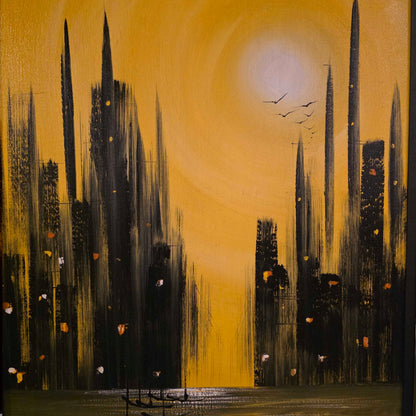 MC Golden Cityscape Art