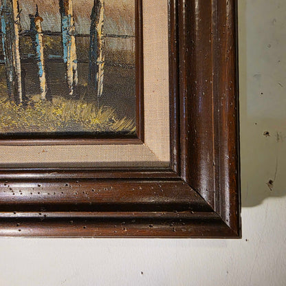 Cabin with Clouds and Stump Fence Art