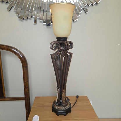 Ornate Curved Metal Table Lamp