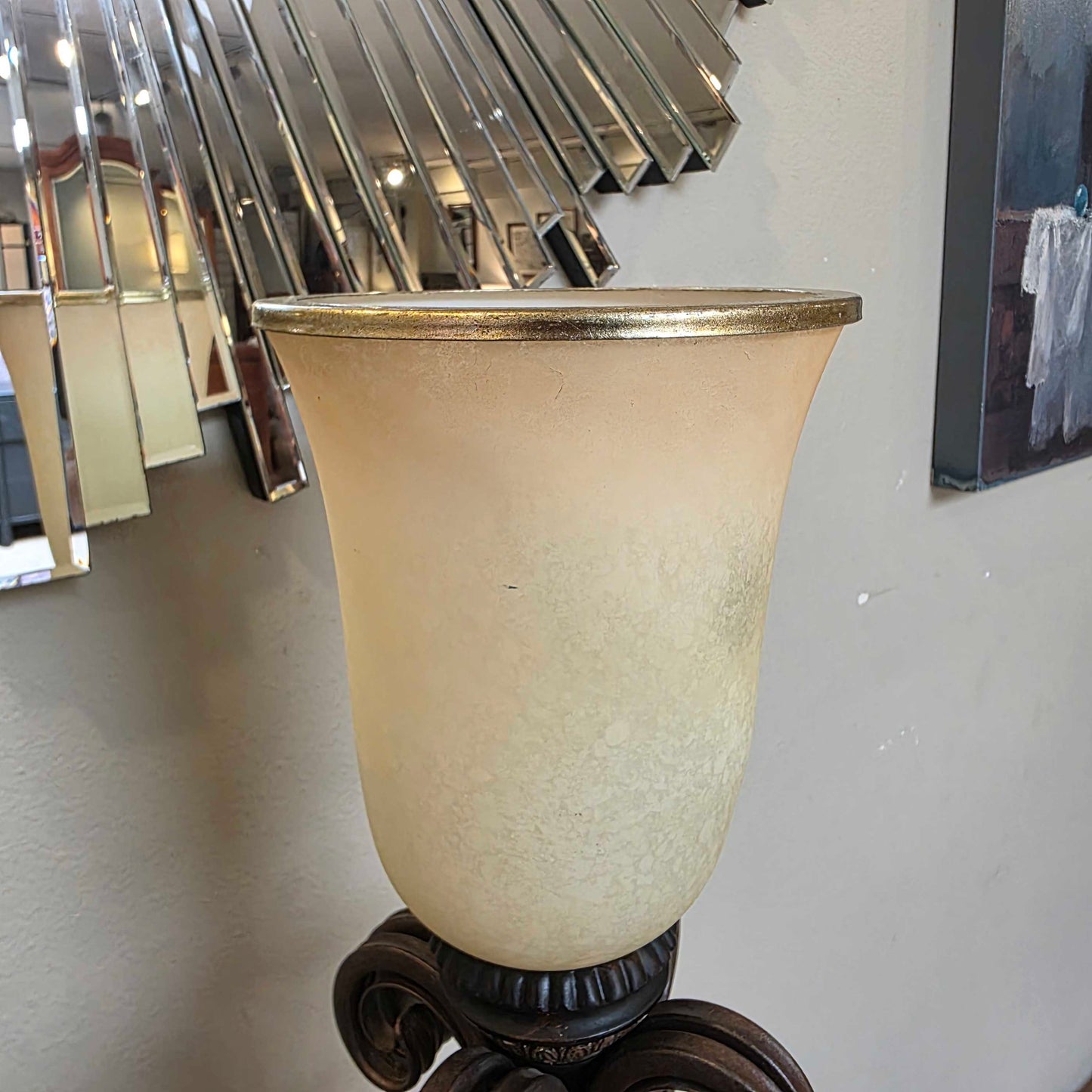 Ornate Curved Metal Table Lamp