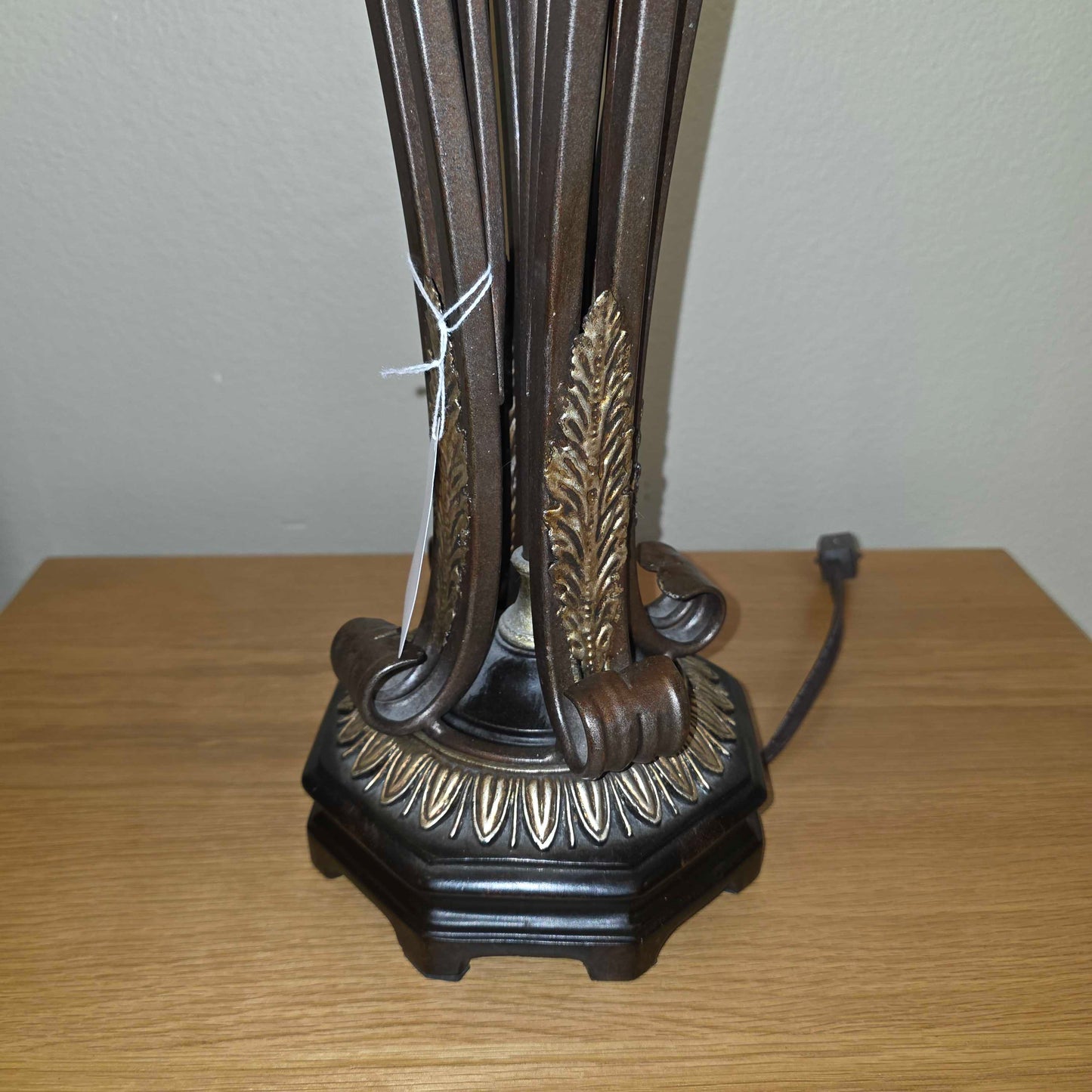 Ornate Curved Metal Table Lamp