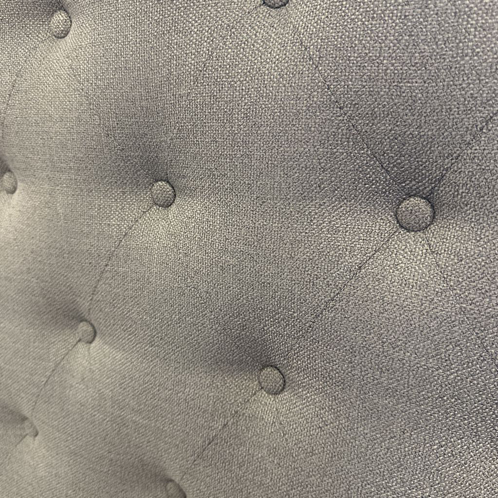 Grey Upholstered Wingback King Bed