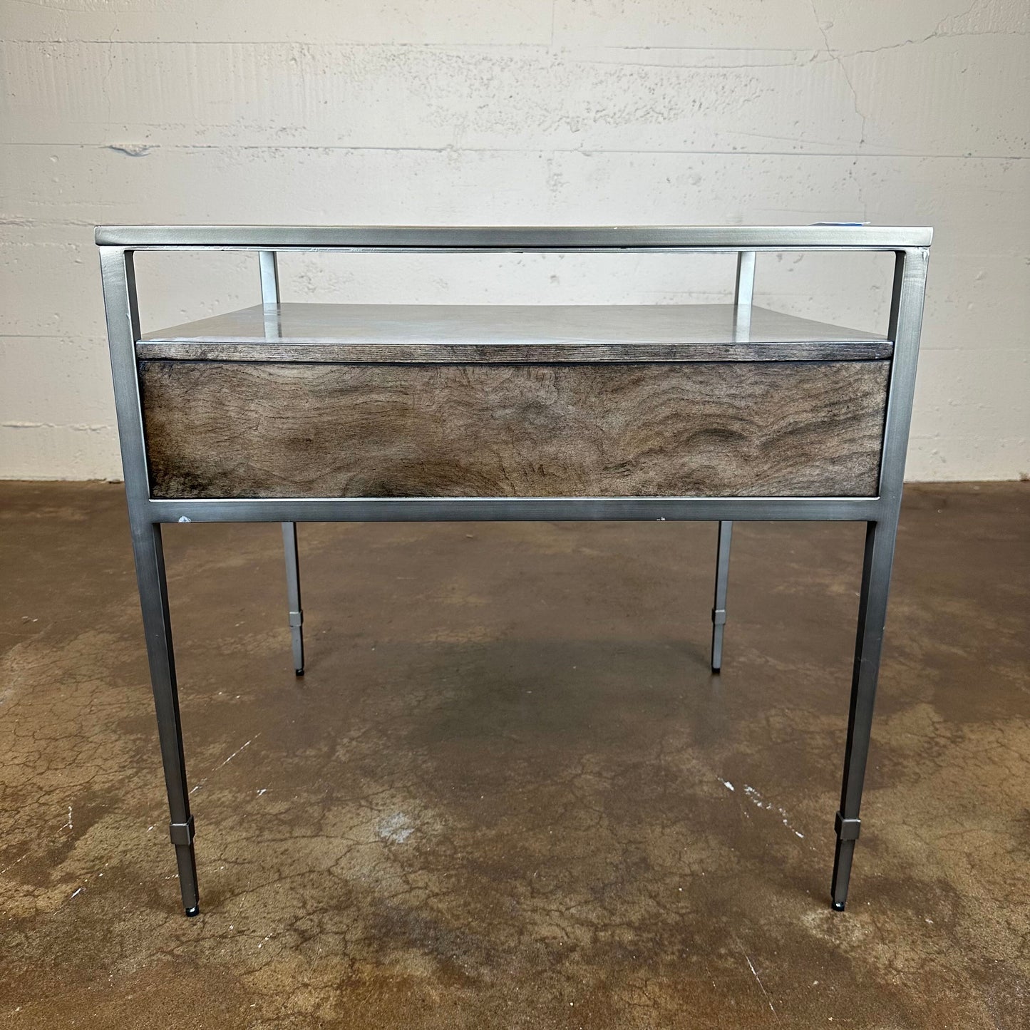 Glass Top 1 Drawer Side Table