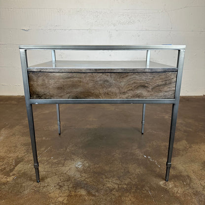 Glass Top 1 Drawer Side Table