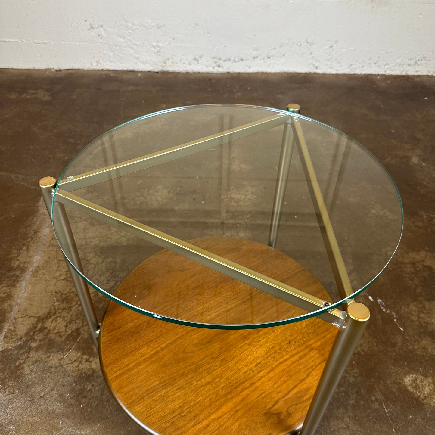 West Elm Round Glass Top Side Table