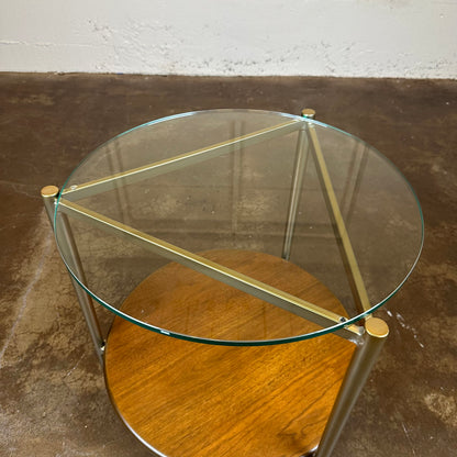West Elm Round Glass Top Side Table