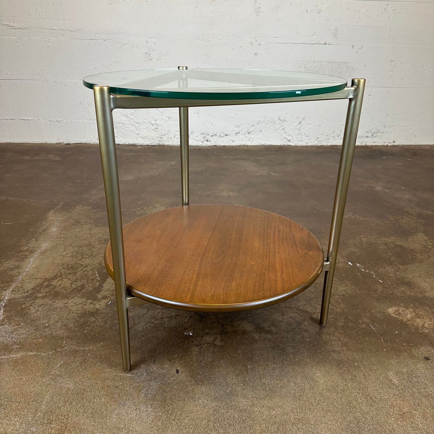 West Elm Round Glass Top Side Table