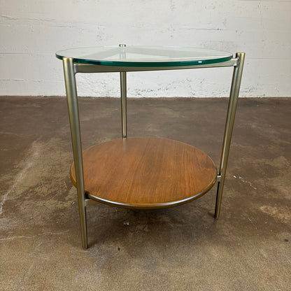 West Elm Round Glass Top Side Table