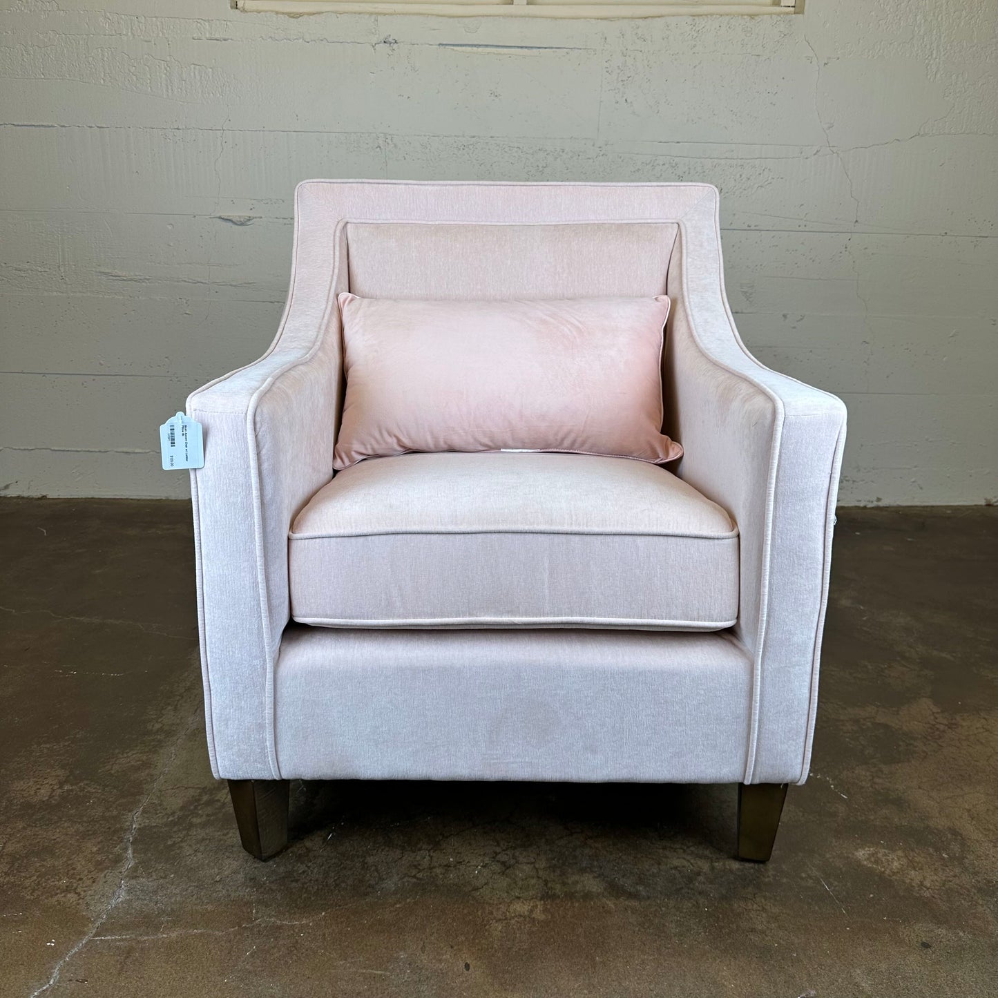 Blush Accent Chair w/ Lumbar Pillow
