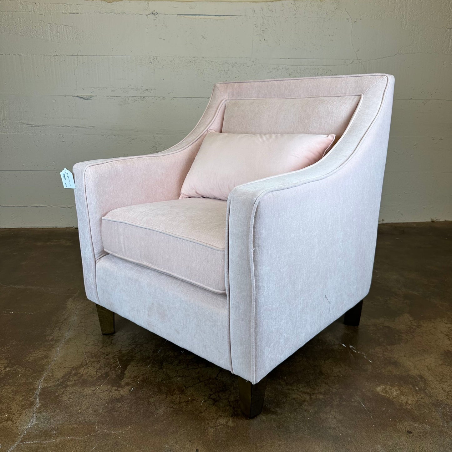 Blush Accent Chair w/ Lumbar Pillow