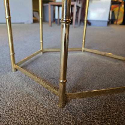 Gold and Glass "Bamboo" Side Table