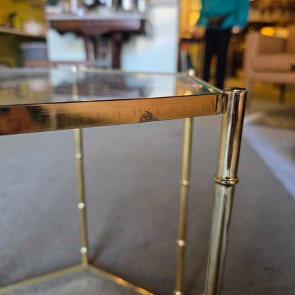 Gold and Glass "Bamboo" Side Table