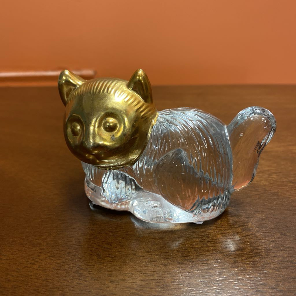 Vintage Gold Head Glass Body Cat