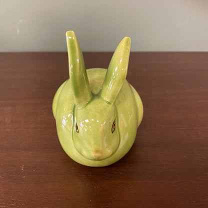Signed Ceramic Green Bunny