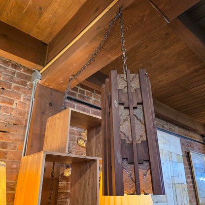 Groovy MC Wood with Gold Plastic Hanging Light