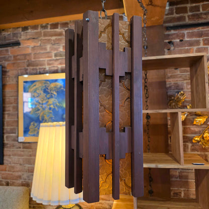 Groovy MC Wood with Gold Plastic Hanging Light