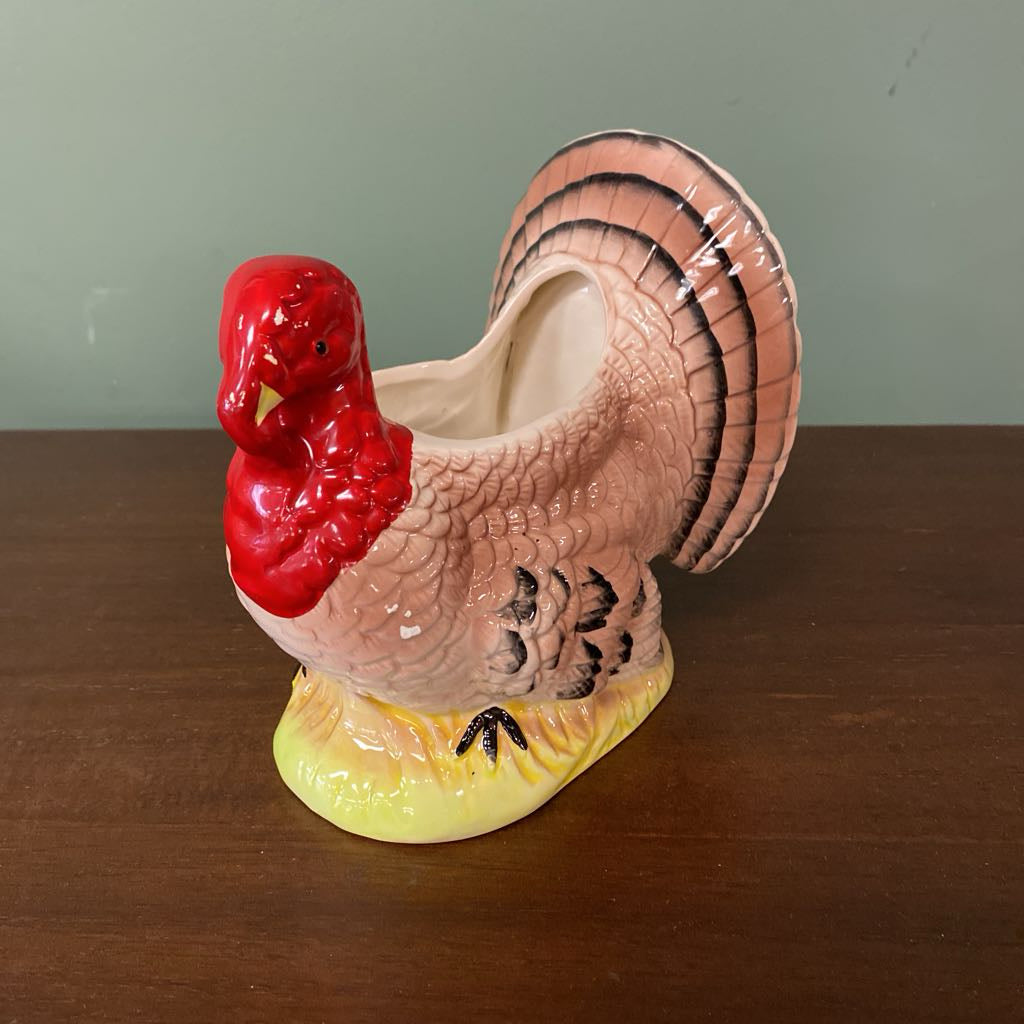 Vintage Red Turkey Planter
