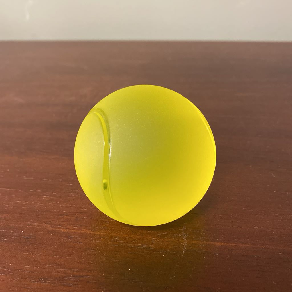MURANO Green Glass Tennis Ball Paperweight