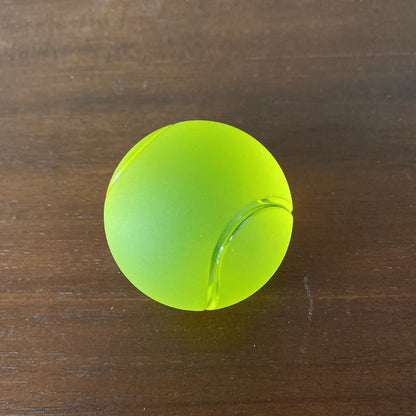 MURANO Green Glass Tennis Ball Paperweight