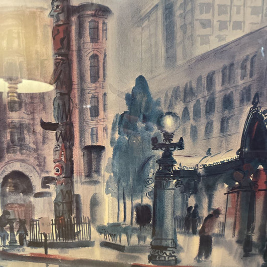 Pioneer Square Watercolor Print ART