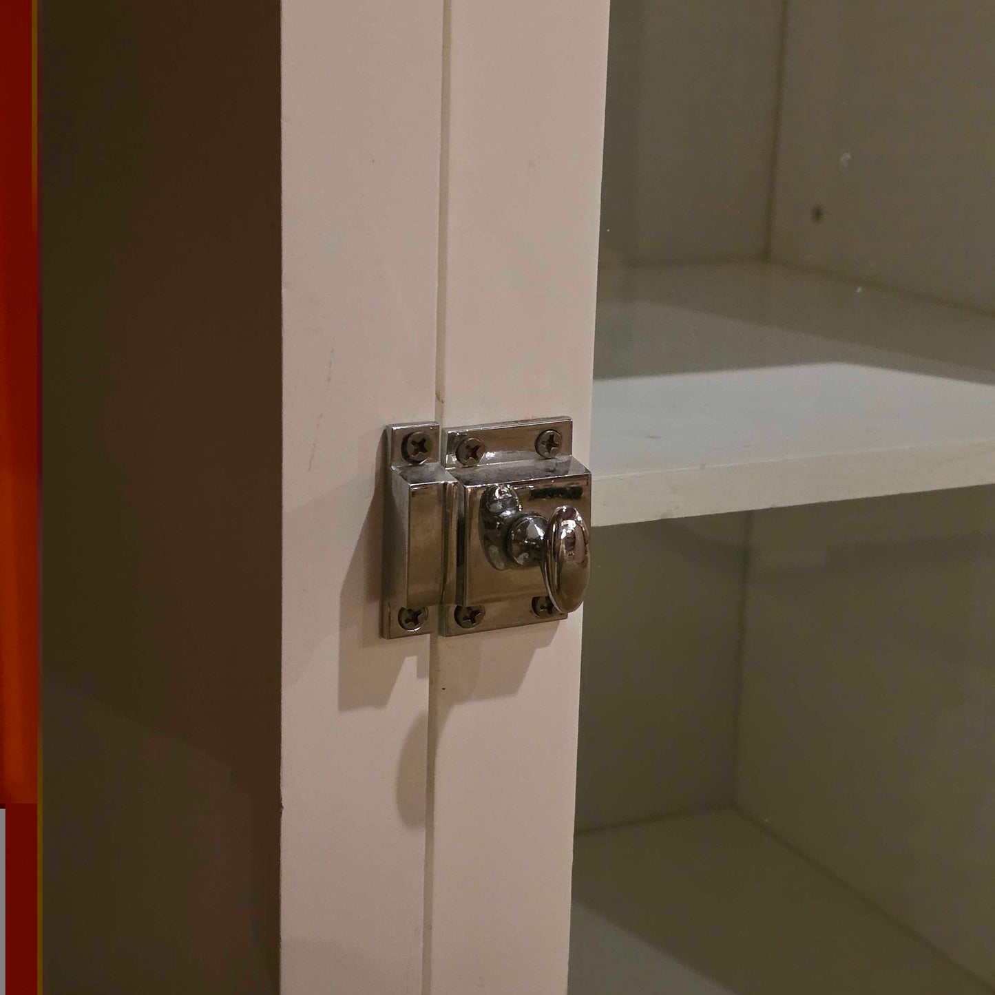 White 1 Drawer Small Cabinet with Glass Door