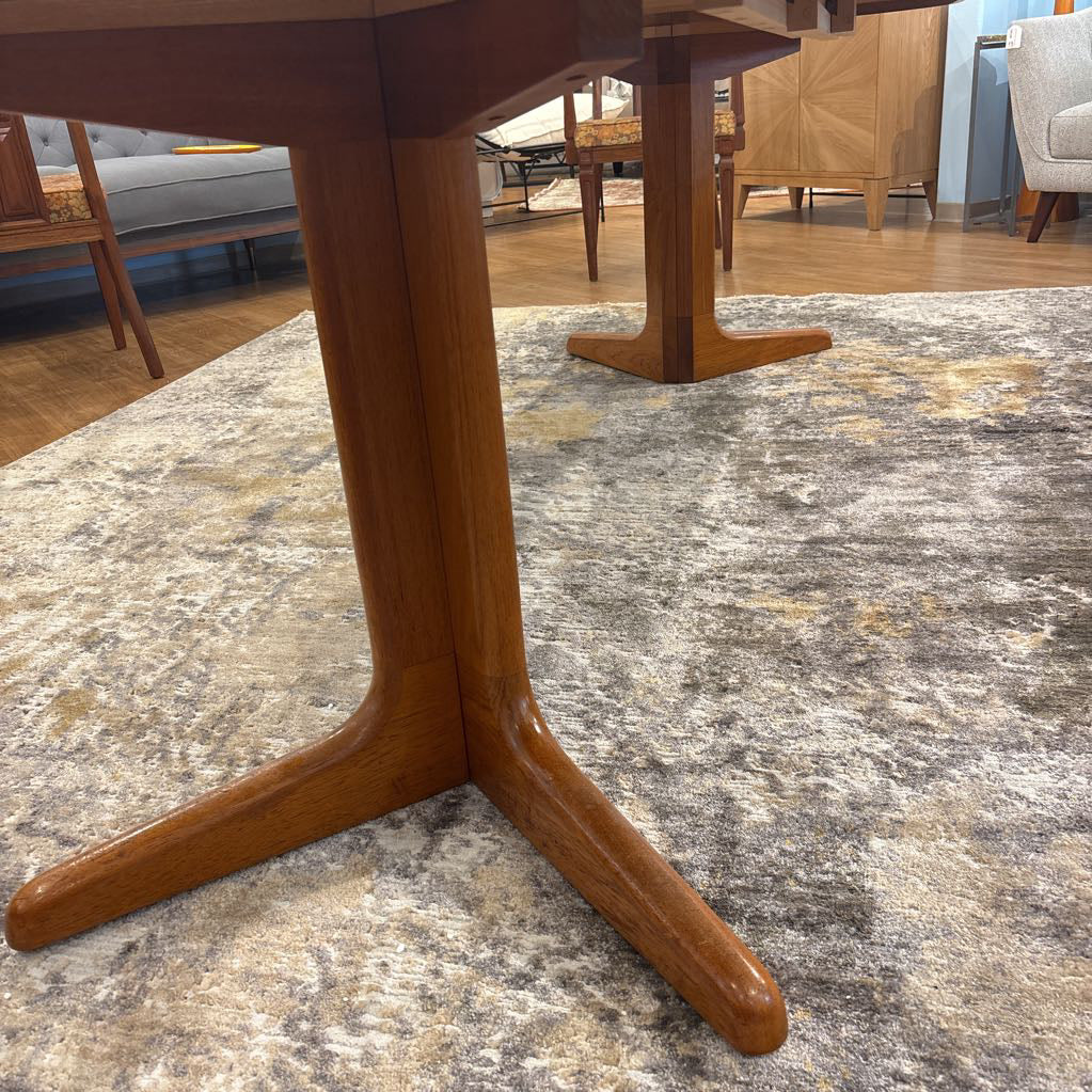 Danish Teak Expanding Dining Table w/ Two Leafs