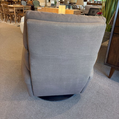 American Leather Taupe Fabric Swivel Recliner