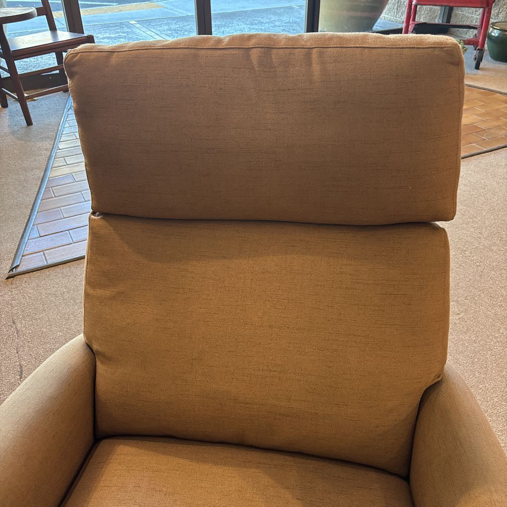 American Leather Taupe Fabric Swivel Recliner
