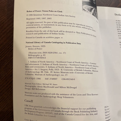 Robes of Power Totem Poles on Cloth Book UNIQUE FINDS