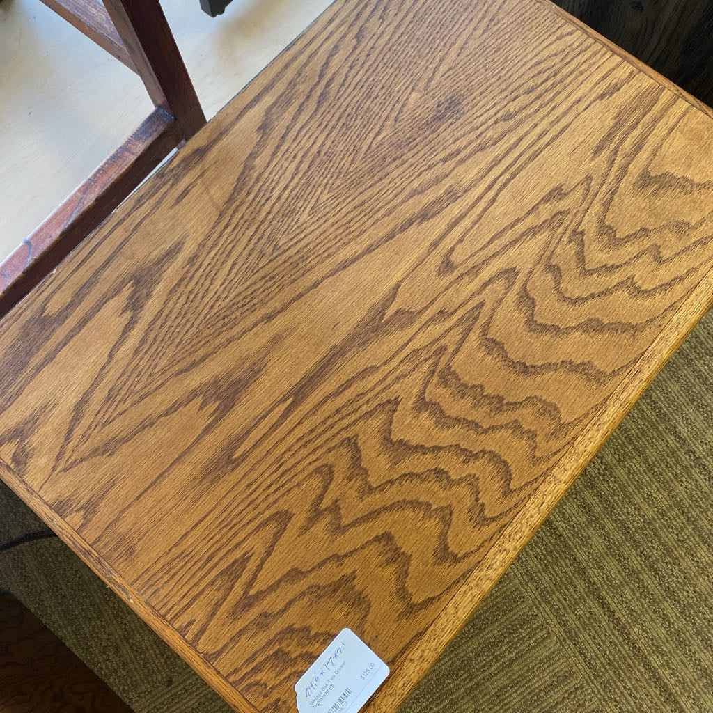 Vintage Oak Two Drawer Nightstand