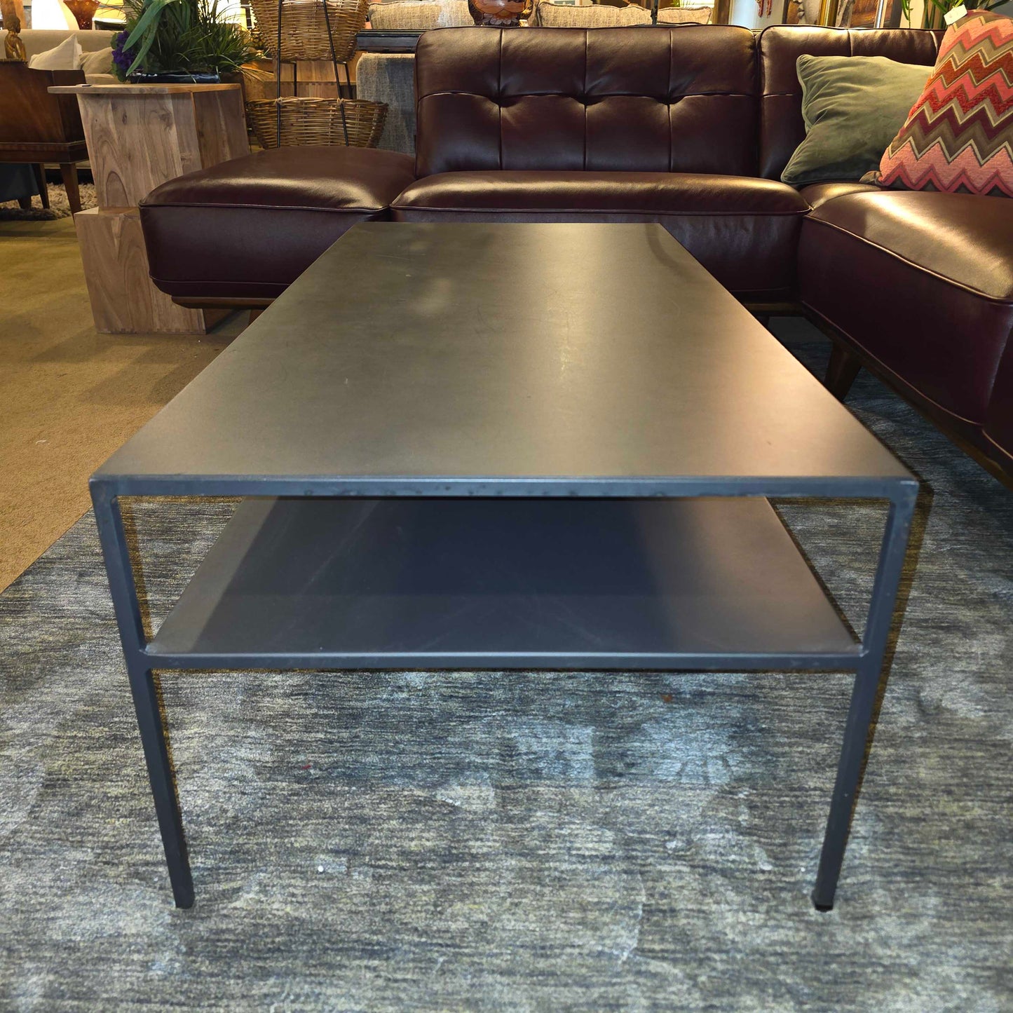 Room & Board Black Metal 2 Tier Coffee Table