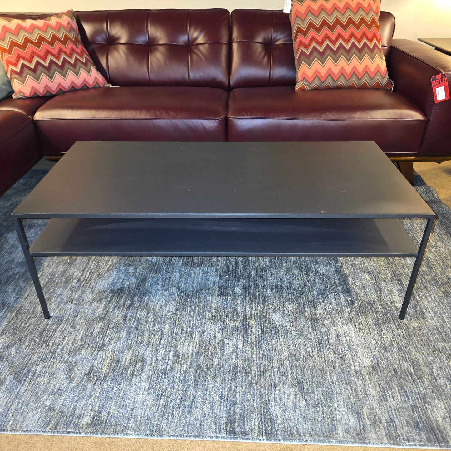 Room & Board Black Metal 2 Tier Coffee Table