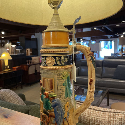 Retrofitted German Stein Table Lamp