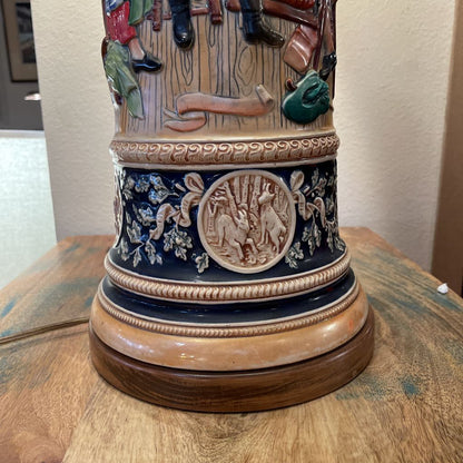 Retrofitted German Stein Table Lamp