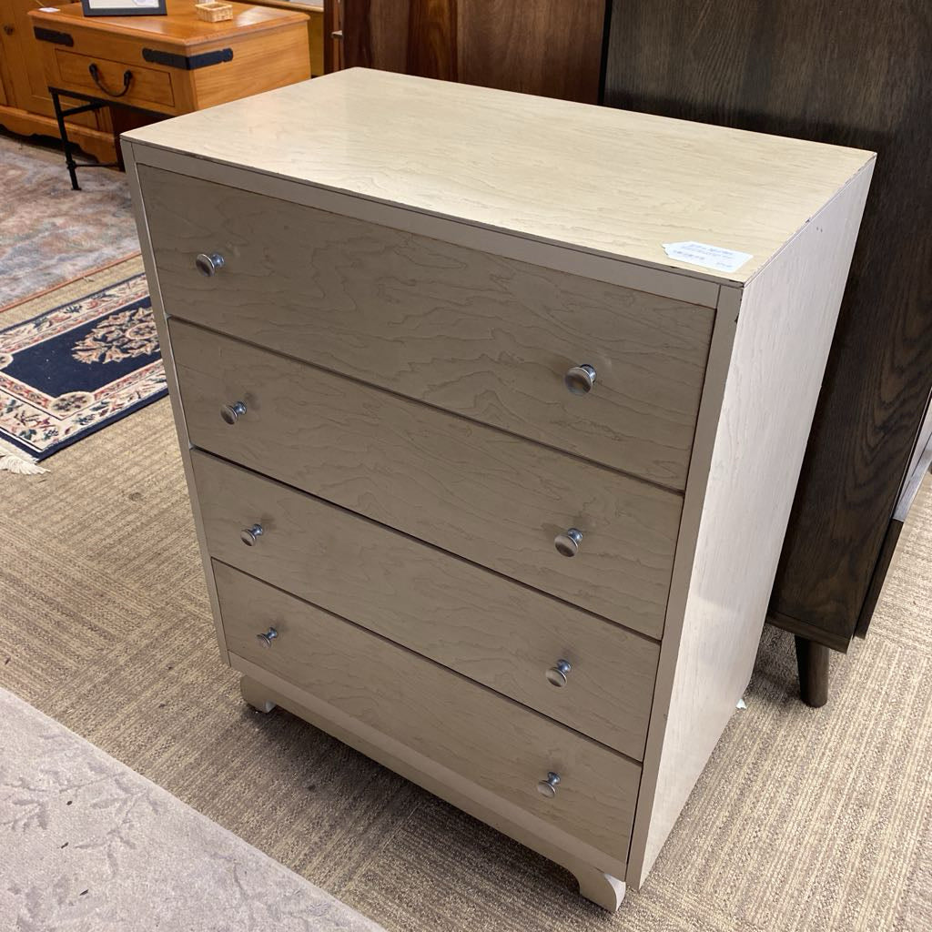 Vintage Light Laminate Small Chest of Drawers