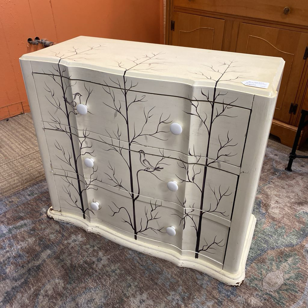 Painted Trees Three Drawer Chest