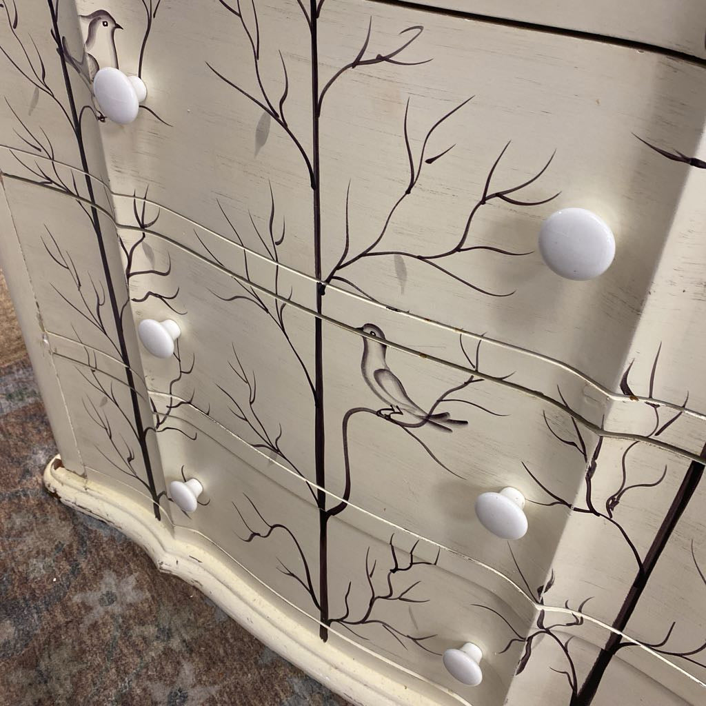 Painted Trees Three Drawer Chest