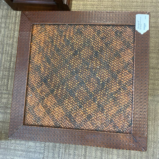 Dark Rattan Trapezoid Storage Side Table