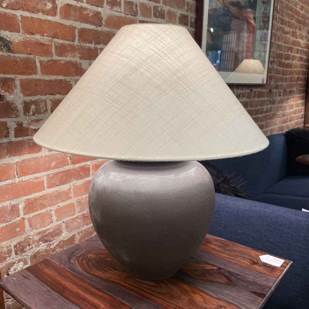 Charcoal Ceramic Bell Shaped Table Lamp