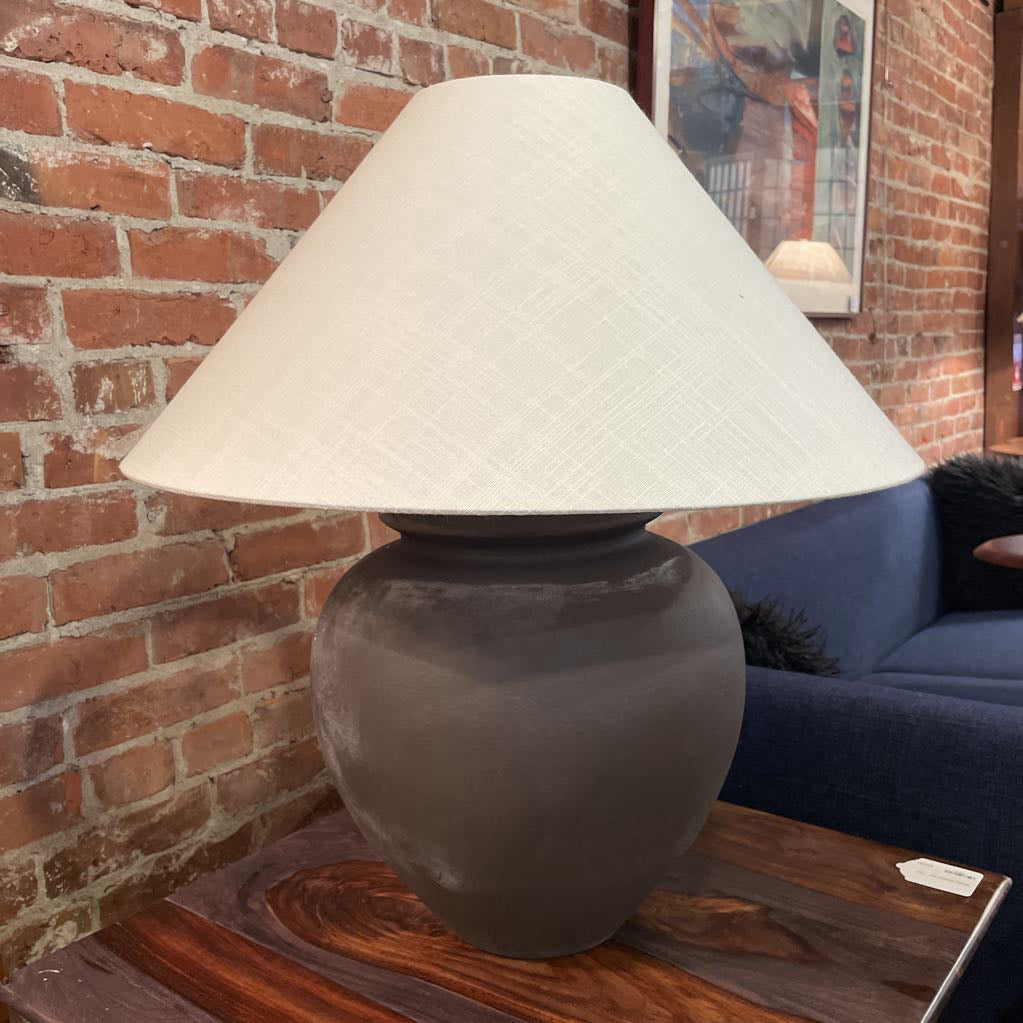 Charcoal Ceramic Bell Shaped Table Lamp