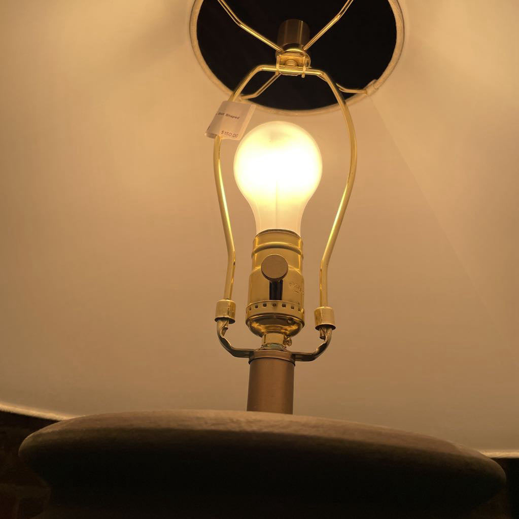 Charcoal Ceramic Bell Shaped Table Lamp