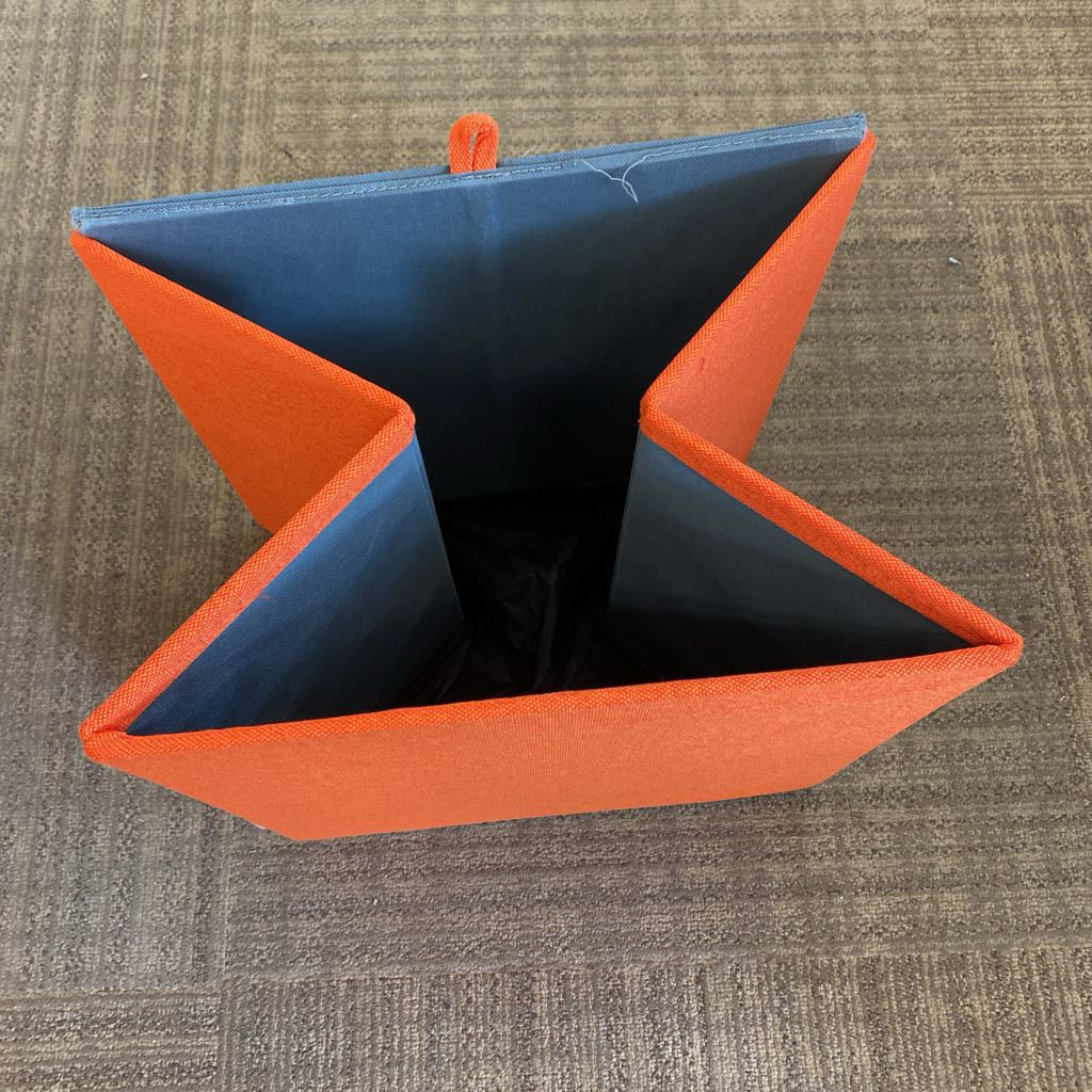 POPPIN Orange Folding Storage Cube Ottoman