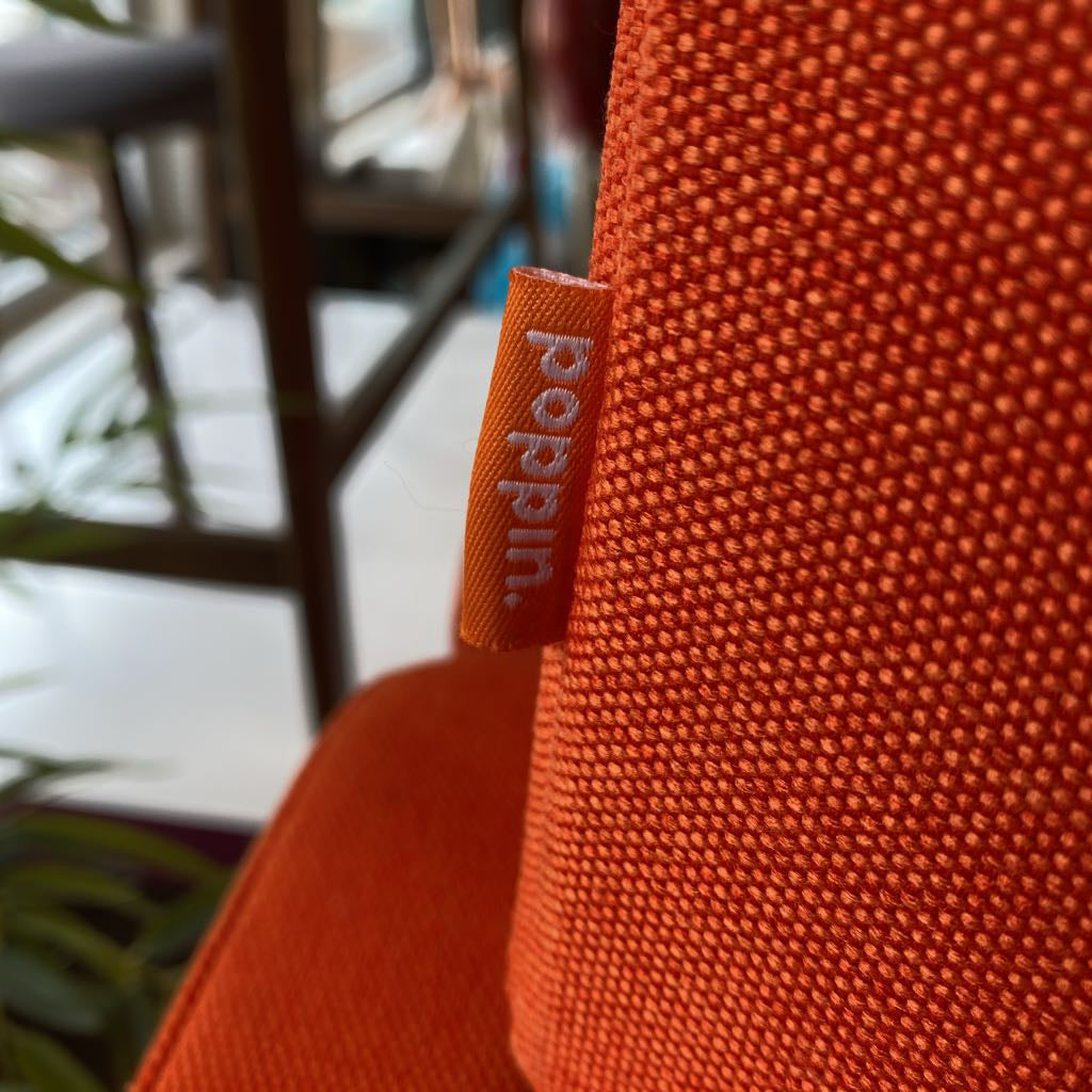 POPPIN Orange Folding Storage Cube Ottoman