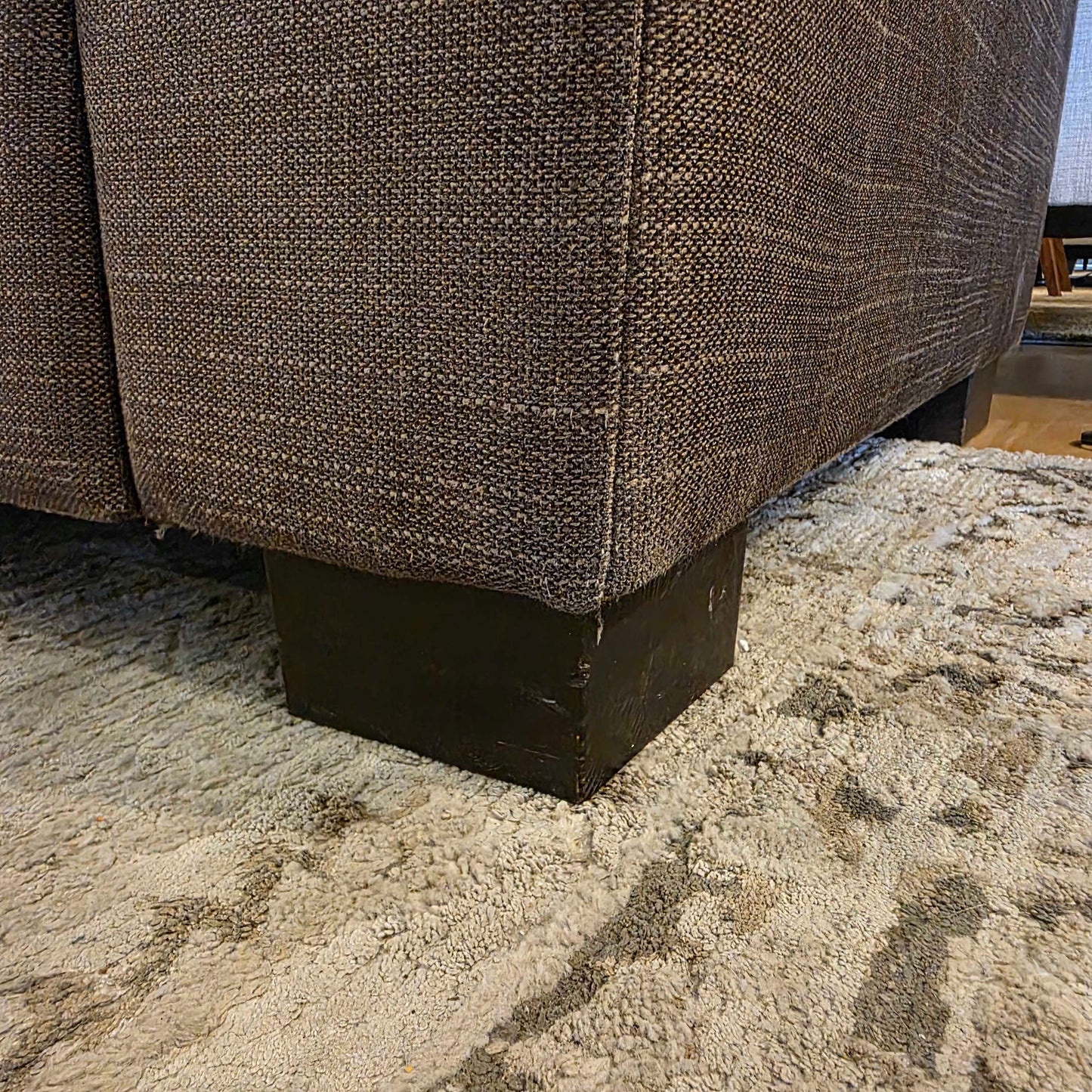 Dark Grey Fabric Curved Arm Sofa