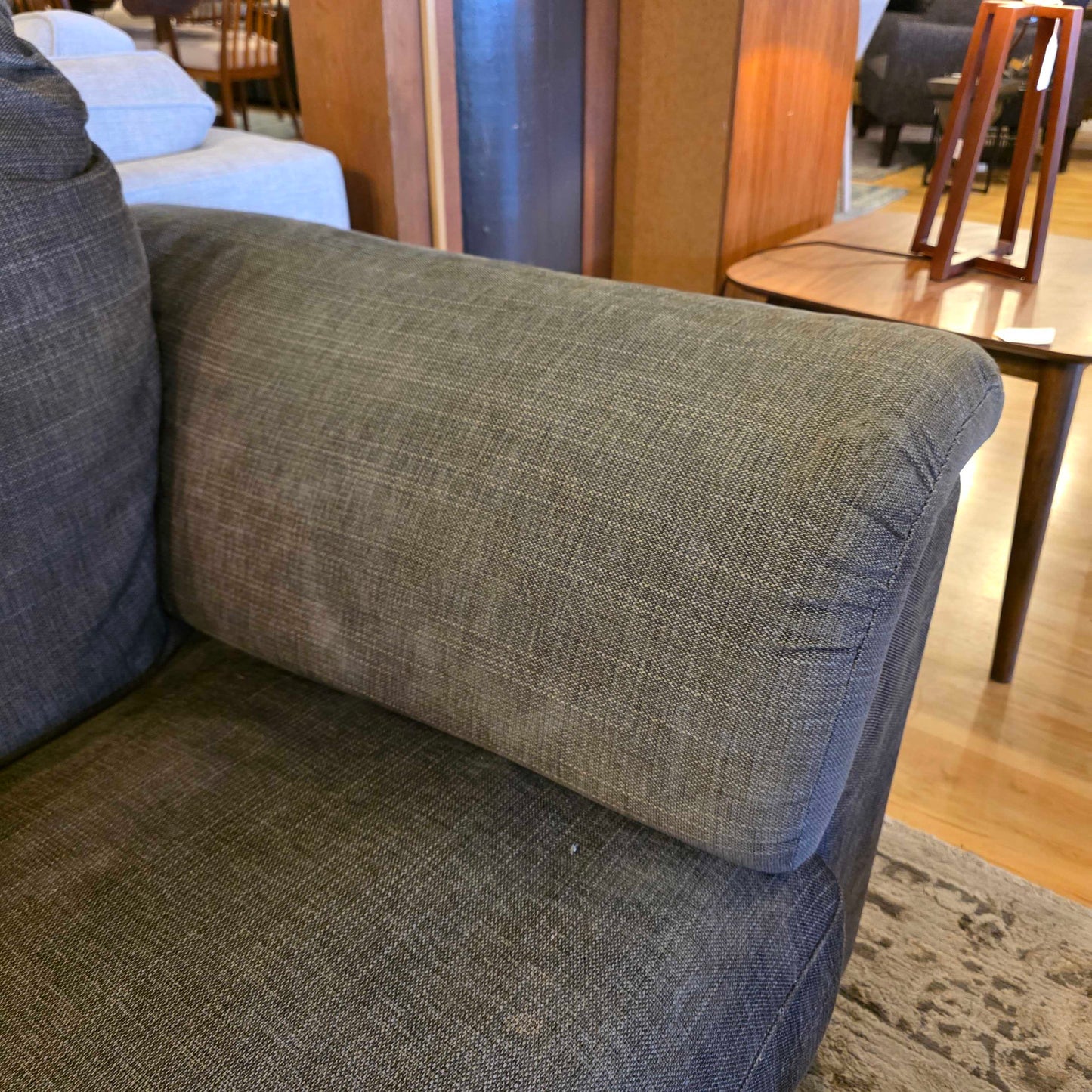 Dark Grey Fabric Curved Arm Sofa