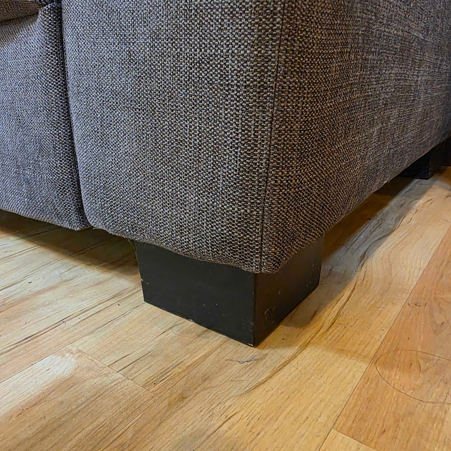Dark Grey Curved Arm Loveseat