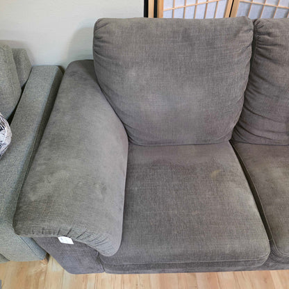 Dark Grey Curved Arm Loveseat