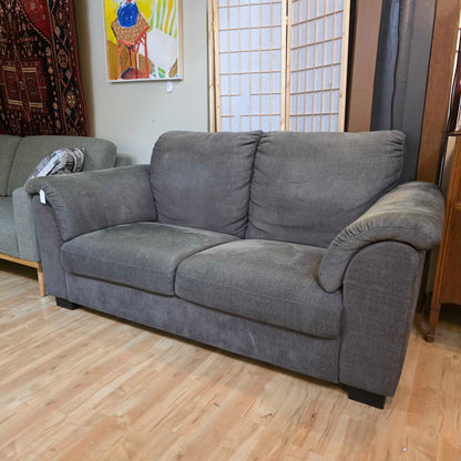 Dark Grey Curved Arm Loveseat