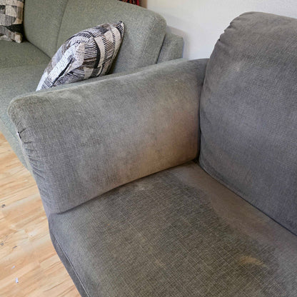 Dark Grey Curved Arm Loveseat