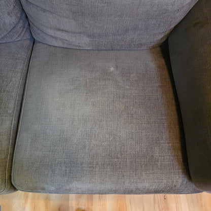 Dark Grey Curved Arm Loveseat